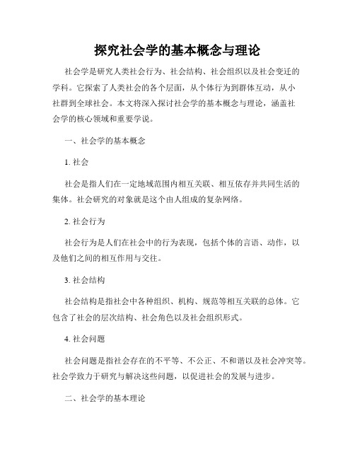 探究社会学的基本概念与理论