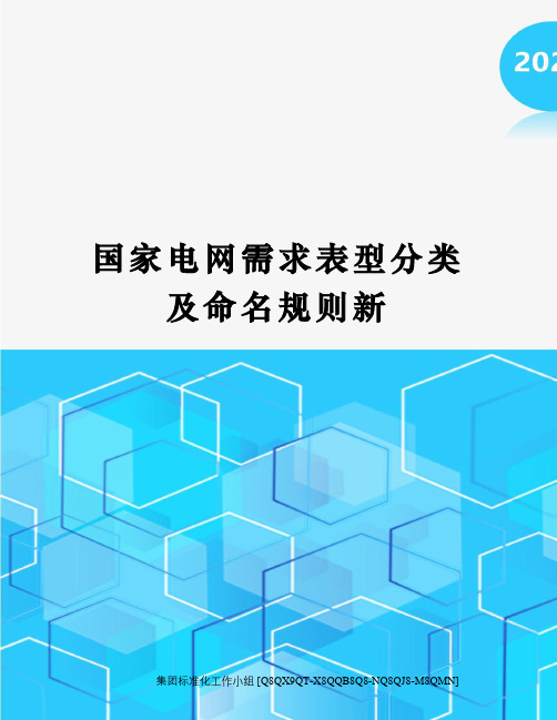 国家电网需求表型分类及命名规则新