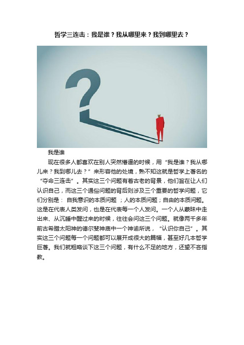 哲学三连击：我是谁？我从哪里来？我到哪里去？