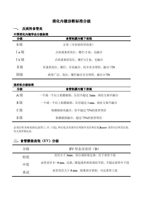 消化内镜诊断标准分级