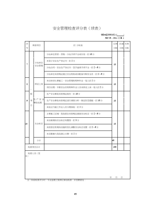 3-1-2安全管理检查评分表(续表)