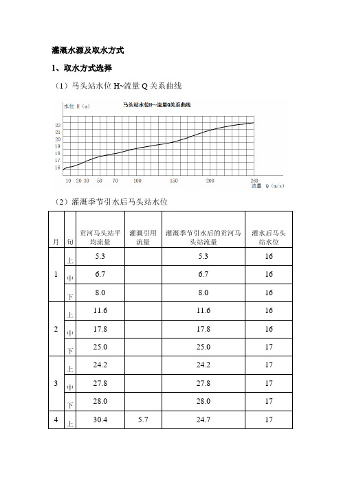 灌溉水源及取水方式设计