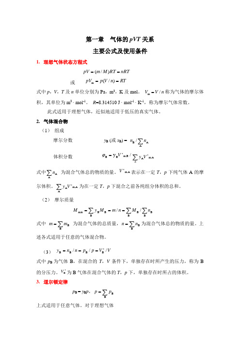 热力学公式总结