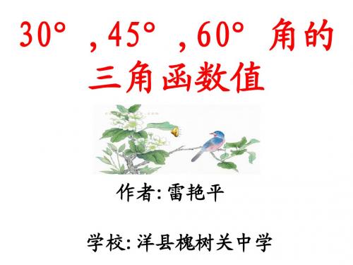 30°,45°,60°角的三角函数值