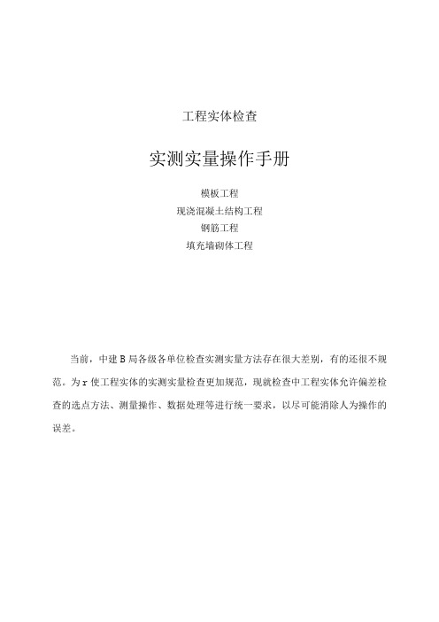 工程施工测量 工程实体检查实测实量操作手册