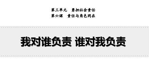 八年级道德与法治上册《我对谁负责 谁对我负责》PPT优秀教学课件