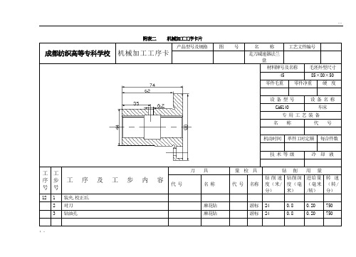 法兰盘设计工序卡