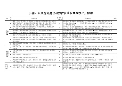 公路、水运建设养护评分标准(2010)