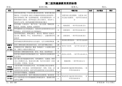 三甲医院健康教育质控标准