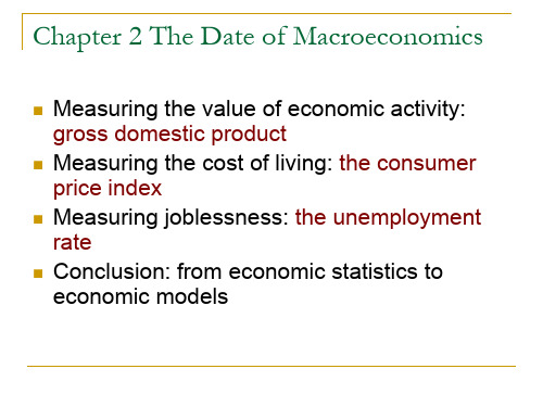 宏观经济学之宏观经济学基础知识The Date of Macroeconomics(精品PPT课件共18页)