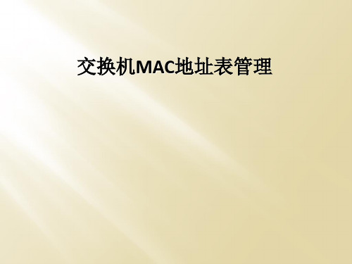 交换机MAC地址表管理