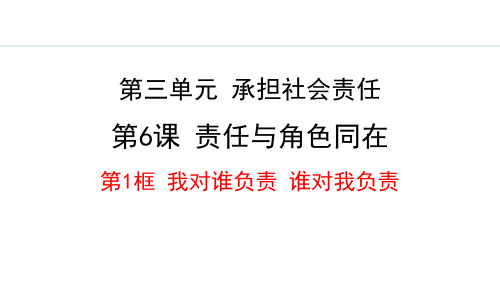 最新部编版道德与法治八年级上册《6.1 我对谁负责 谁对我负责》优质教学课件