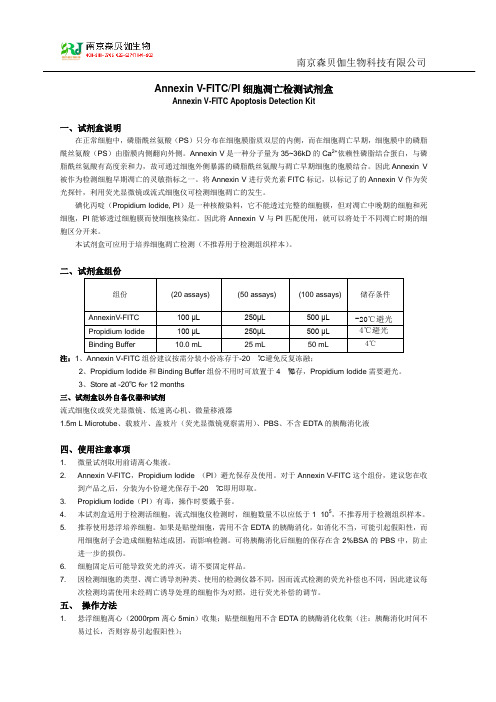 Annexin V-FITC PI细胞凋亡检测试剂盒