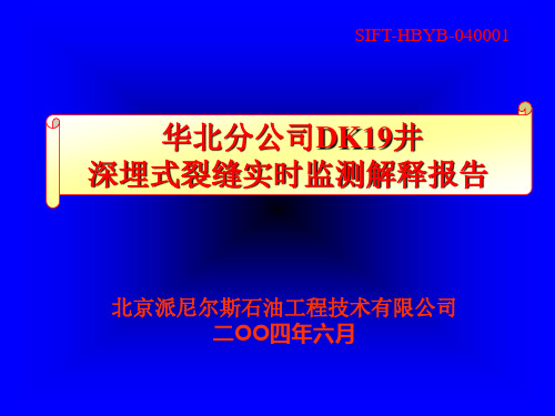 压裂井裂缝监测报告