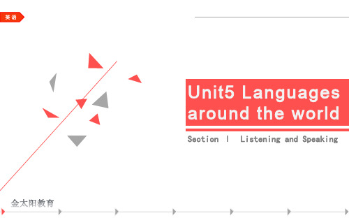 2020年高中英语 新人教版必修第一册 Unit5 Languagesaroundtheworld SectionⅠ Listeningand Speaking 课件