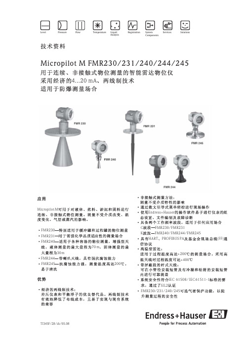 E+H FMR230_231_240_244_245 使用说明书