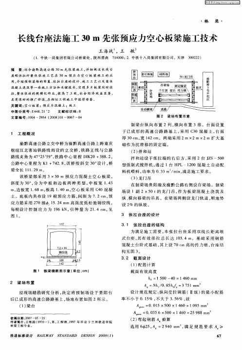 长线台座法施工30m先张预应力空心板梁施工技术