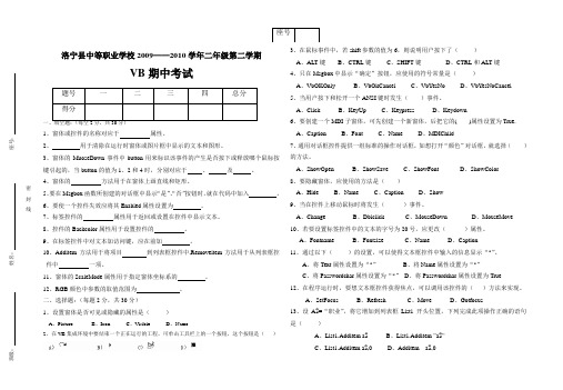 vb2010上期中