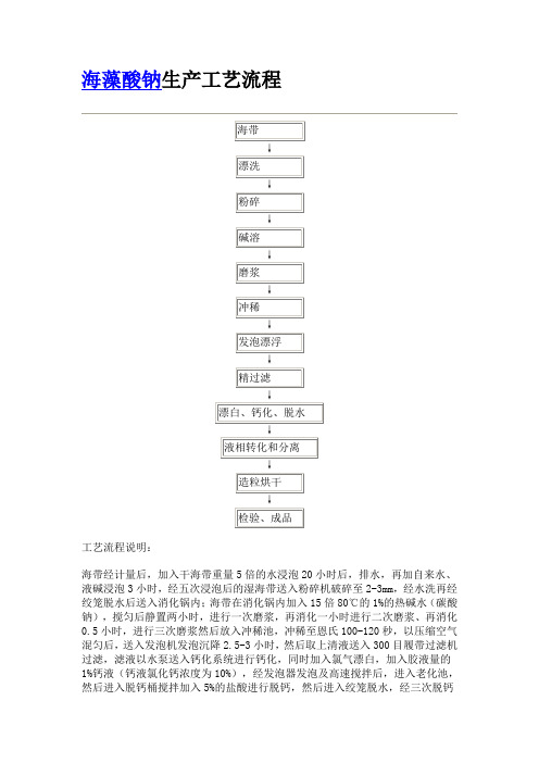 海藻酸钠生产工艺流程