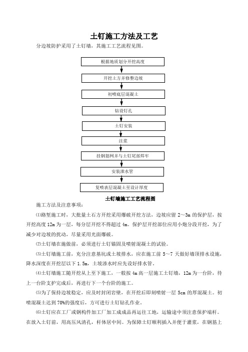 土钉施工方法及工艺