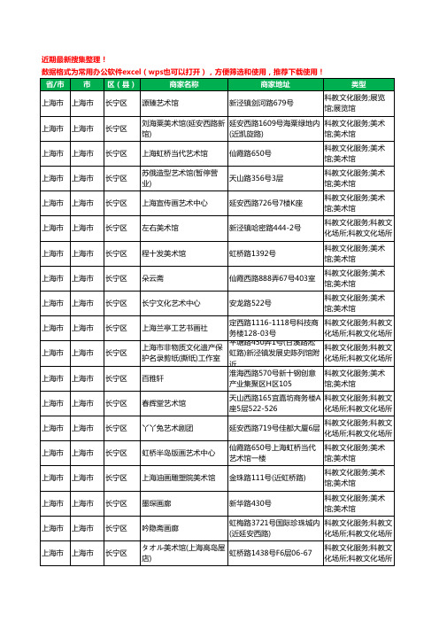 2020新版上海市上海市长宁区画廊工商企业公司商家名录名单黄页联系方式大全30家