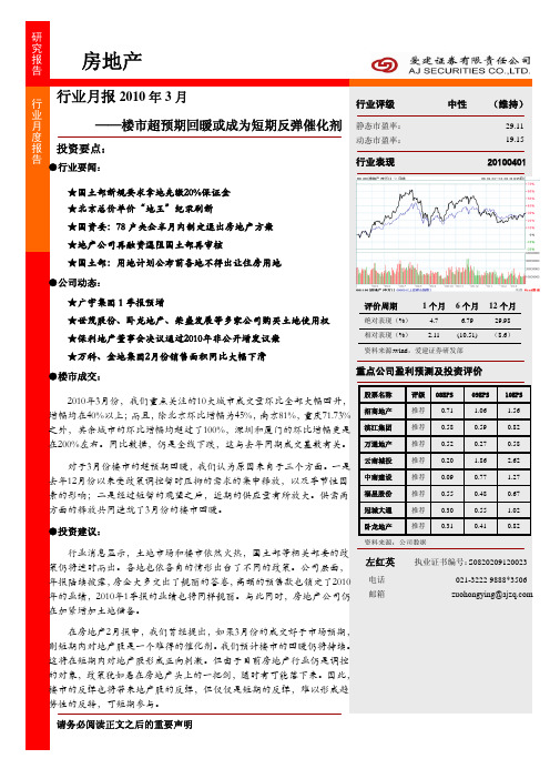 房地产行业月报