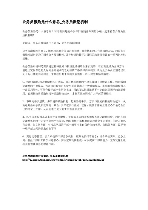 3-公务员激励是什么意思_公务员激励机制