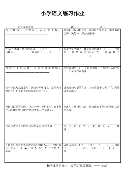 小学六年级语文自学自评 (79)