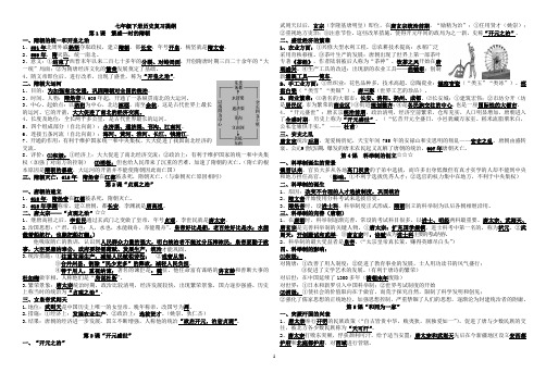 七年级下册历史复习提纲