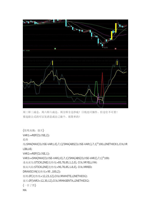 抄底成功率最好的指标通达信指标公式源码