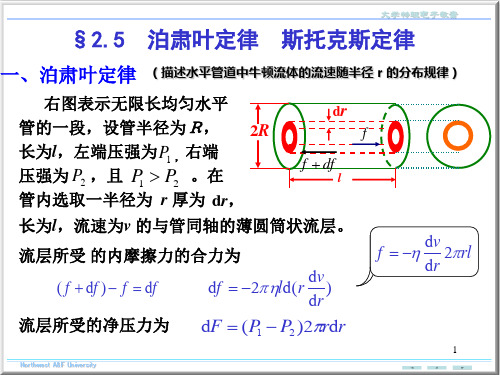 大学物理泊肃叶定律  斯托克斯定律ppt课件