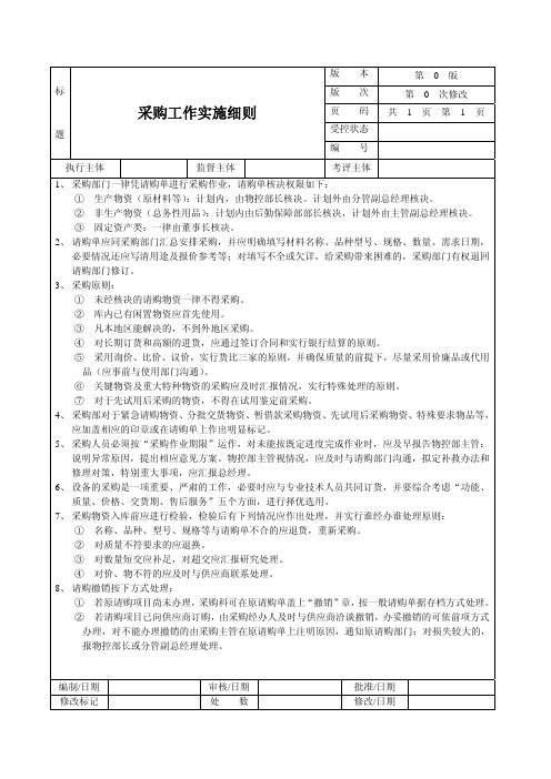 采购工作实施细则