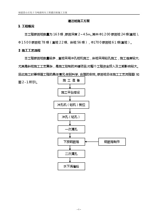 [福建]石化码头海上钻孔灌注桩基础施工方案