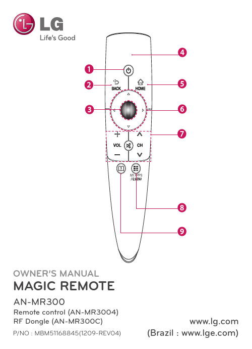 LG AN-MR300 遥控器 英文说明书