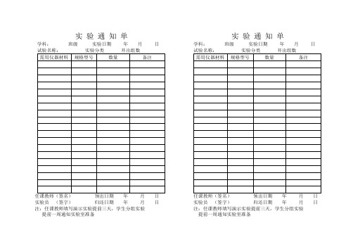 试验通知单