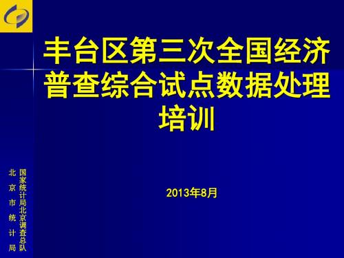 丰台区三次全国经济普查综合试点数据处理培训