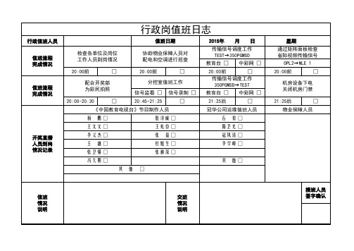 行政岗值班日志-2015