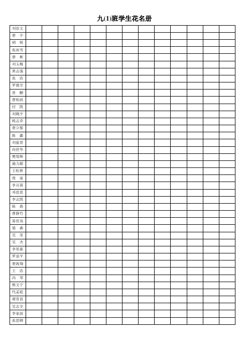 九年级学生花名册