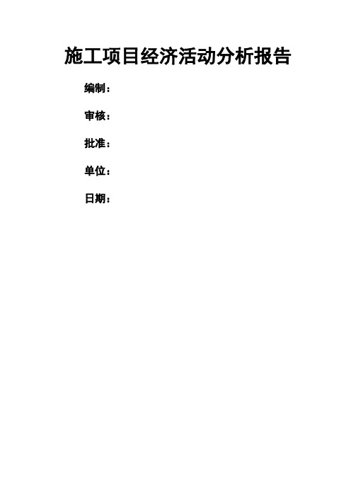 施工项目经济活动分析报告