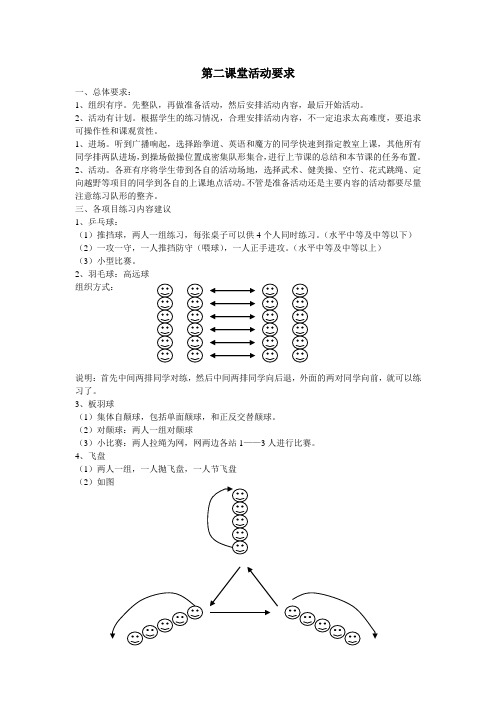 第二课堂活动要求