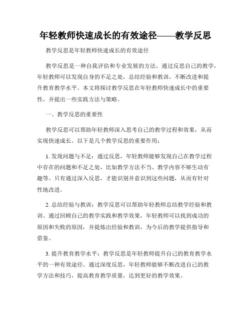 年轻教师快速成长的有效途径——教学反思