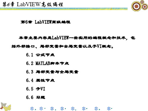 精品课件-LabVIEW编程与项目开发实用教程-第6章 LabVIEW高级编程