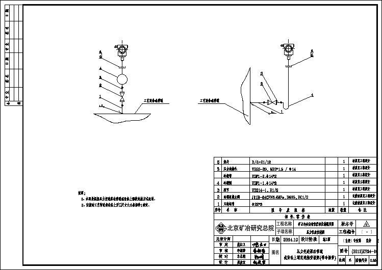 (2012)KY04-10---压力变送器在管道或设备上螺纹连接安装图(带冷凝管)