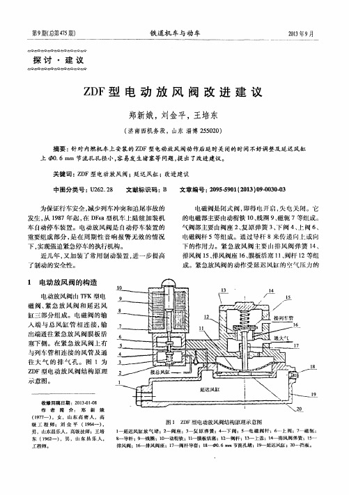 ZDF型电动放风阀改进建议