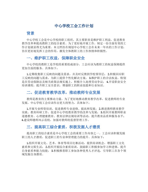 中心学校工会工作计划