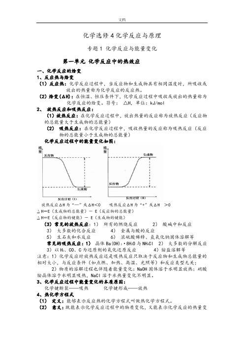 苏教版高中化学选修4知识点总结材料