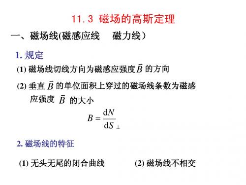 大学物理11.3 磁场中的高斯定理