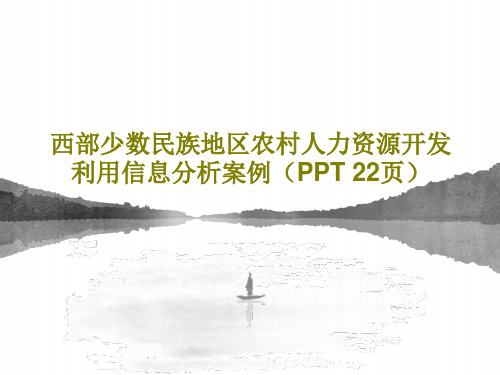 西部少数民族地区农村人力资源开发利用信息分析案例(PPT 22页)共24页文档