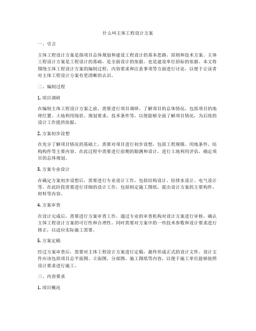 什么叫主体工程设计方案