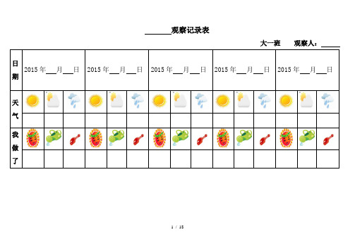 自然角观察记录表(表格)